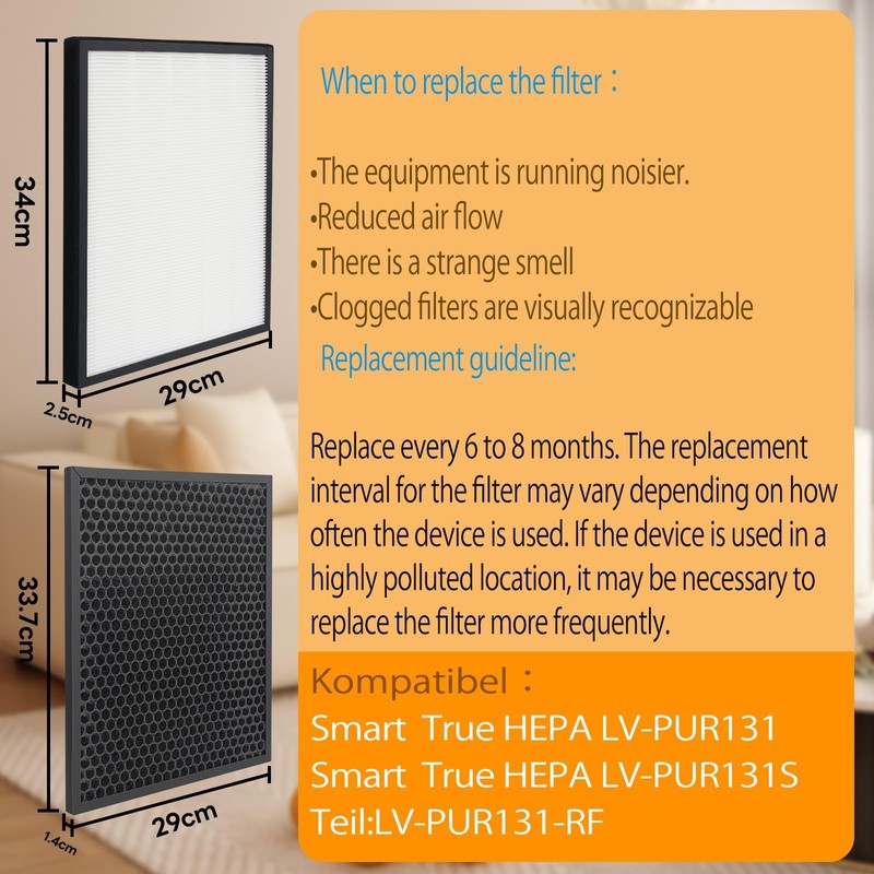 BAMBOOST Replacement Filter for Levoit Air Purifier LV-PUR131 & LV-PUR131S,
