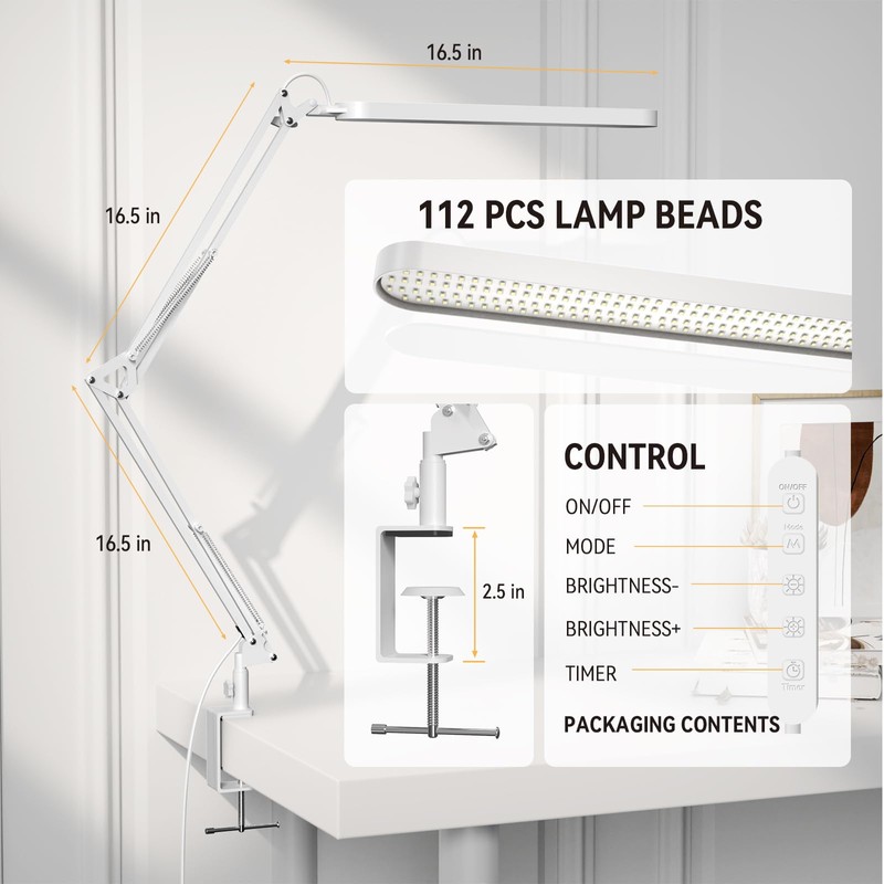 SKYLEO Led Desk Lamp - 31.5" Desk Light - 5