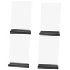 Operitacx 4pcs Display Board Acrylic Display Stands Clear Menu Display