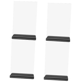 Operitacx 4pcs Display Board Acrylic Display Stands Clear Menu Display Stand Table Card Holder Sign Holder Desktop Stand Menu Holder Acrylic Holder Picture Frame Holder Stand Poster Holder