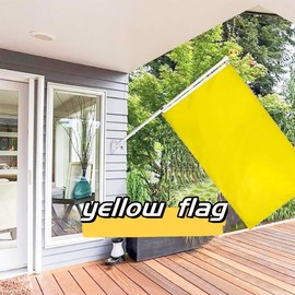 5ft x 3ft Yellow Flags and Banners Pennant Double Stitched Vivid Color Plain Yellow Flags Polyester Decoration for Garden Room Game Parade Sport Events Festival Party 90 X 150cm with Brass Grommets