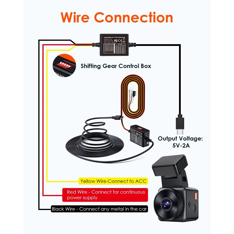 VANTRUE USB-C 5 Level Hardwire Kit with ACC for N5/N4