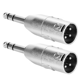 Togconn Adaptador TRS XLR de 1/4 pulgadas, paquete de 2 unidades, 6.35 mm 1/4 pulgadas macho a conector XLR