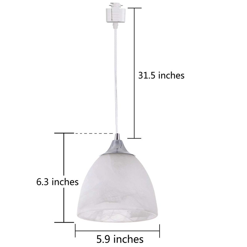 Kiven 3-Lights H-Type Track Light, Dimmable Track Mount Pendant Lighting