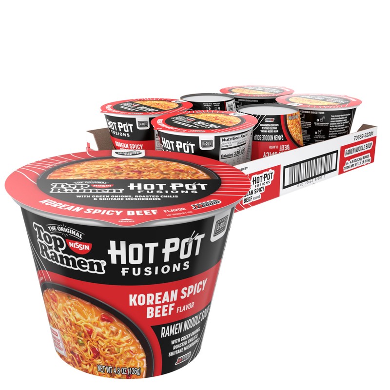 Top Ramen Hot Pot Fusions Korean Spicy Beef, 4.8 Ounce