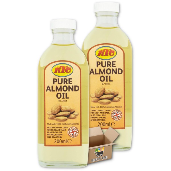 KTC Pure Almond Oil 2x200ml | Skin Care, Moisturizing, Massage,