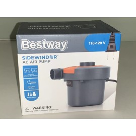 Bestway Sidewinder AC Air Pump 110-120V Inflation Deflation AC Cord, 3 Adapters