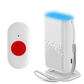 Emergency Call Button for Seniors, Wireless Seniors Emergency Call Bracelet, USB Charging, Emergency Call Bracelet for Seniors with 58 Ringtones, Emergency Button for Seniors with Vibration, Light and