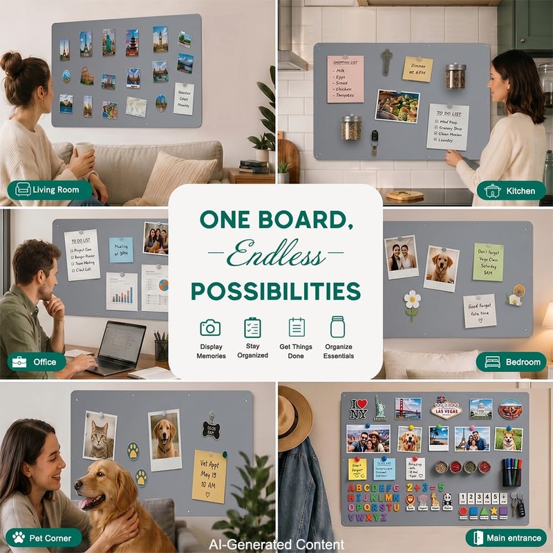 RemixOri 36" x 24" Magnetic Board for Wall, Heavy Duty,