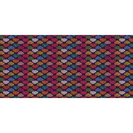 Lunarable Eastern Pencil Pen Holder, Illustration of Folk Pattern Indonesian Traditional Oriental Bohemian Motifs, Ceramic Pencil Holder for Desk Office Accessory, 3.6" X 3.2", Multicolor