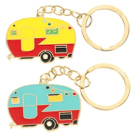 Gatuida 2pcs Rv Keychain Camper Keyring Accessories Portable Keychain for Wallets and Bags Unique Pendant Charm for Everyday Use
