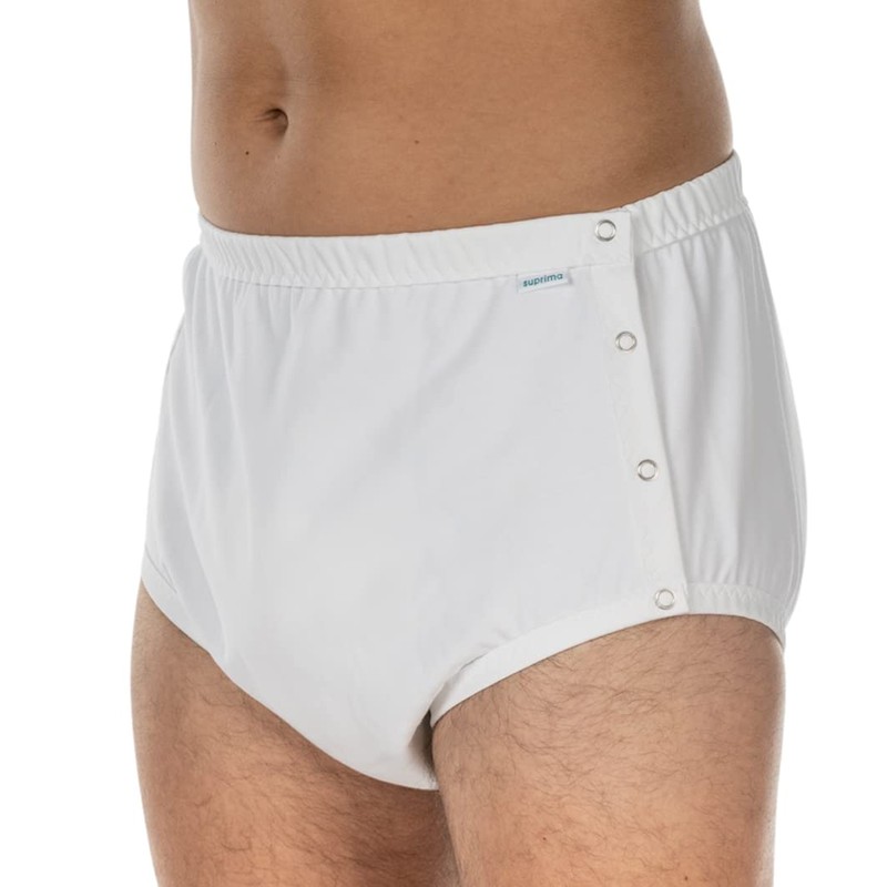 Suprima 1-269-001 Cotton Briefs with Press Studs Size 4850 White
