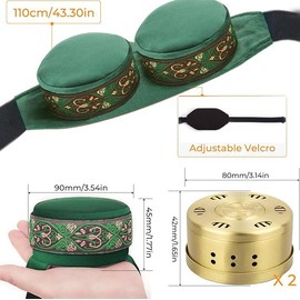 Velorique Velorique Smokeless Copper Moxa Box, Copper Tank Moxibustion Treatment Tool, Ai Jiu Bag with Box for Waist Shoulder Back for Remove Dampness,  