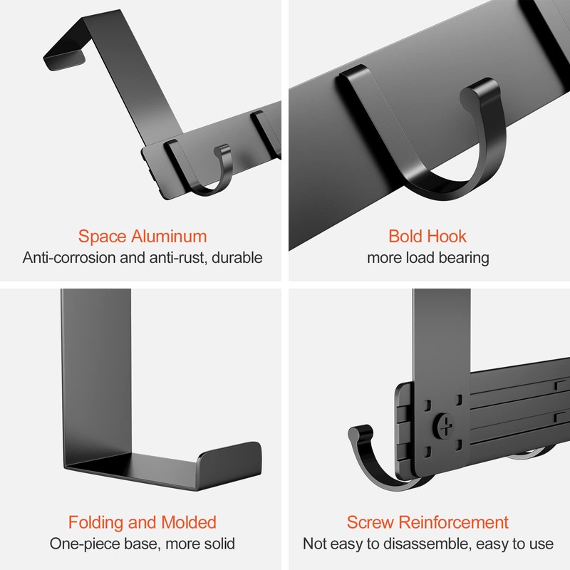Newaner Door Coat Rack with 5 Hooks, Coat Hooks for