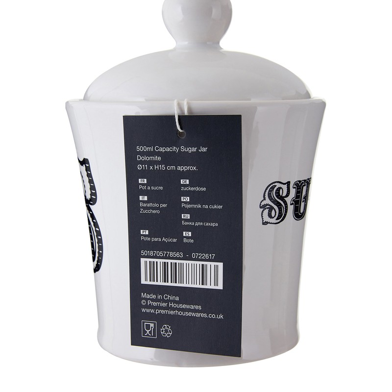 Premier Housewares Carnival Sugar Jar - White
