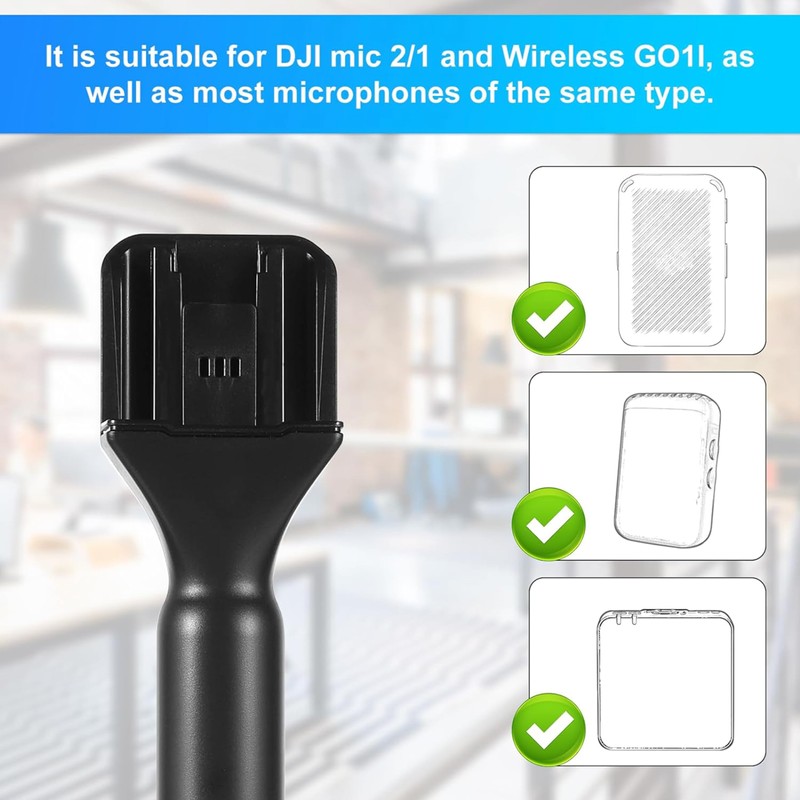 Microphone Holder,Wireless Mic Stand Handheld Stick,Mic Handheld Adaptor Microphone Handle