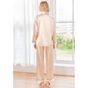 Ekouaer Women Satin Pajamas Set Classic Button Down Long Silk