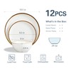 ONEMORE Plates and Bowls Set, Dinnerware Sets for 4, Porcelain