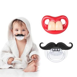 Chupetes divertidos para bebés de 0 a 18 meses: diseños de bigote y dientes, adorables chupetes novedosos para bebés niños y niñas, sin BPA.