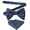 Alizeal Mens Pre-tied Floral Bow Tie Wedding Party Luxury Pocket