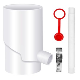Rainwater Collector, 100 mm Downpipe, with Telescopic Hose, Frost-Proof, Water Collector, 85% Water Yield (White)