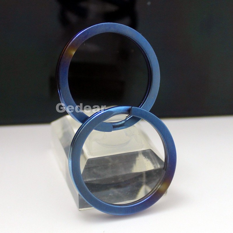 TIKING 2pcs Titanium Ti Key Chain Key Ring Split Ring
