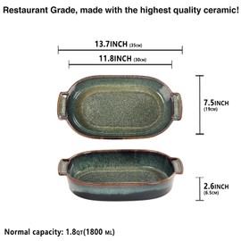 LIUYWYHCF Porcelain Casserole Baking Dish - 1.8 Quarts Baking Dish for Oven, Ceramic Lasagna Pans, Oven Safe Durable Bakeware for Kitchen Home Decor, Banquet and Dinner, Oval 1 pieces 11.8 x 7.5 Inch