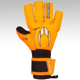 HO Soccer ONE Negative Maze Orange Goalie Goalkeeper Gloves for Youth&Adult, Football Gloves with Excellent Performance & Control Thanks to its Negative Cut, Orange/Black, Size 6