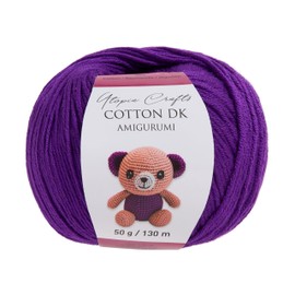 Utopia Crafts Amigurumi Cotton DK Yarn for Crochet and Knitting 50% Cotton, 50% Acrylic Blended, 50g (1, Purple)