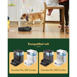 iRobacc 21 Stück Zubehörsets für iRobot Roomba Plus 405/505 Combo Robot Staubsauger: 1 Hauptbürste, 4 Seitenbürsten, 4 HEPA Filter, 5 Staubsaugerbeutel, 6 Wischtücher, 1 Bürste