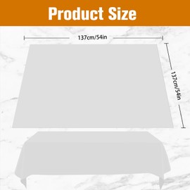 Incisite 6PCS Black Table Cloth, 137x137cm Plastic Table Cover, Disposable Tablecloths, Waterproof Tablecloth Black Tablecloths, Disposable Table Clothes for Parties Weddings Birthday Baby Shower