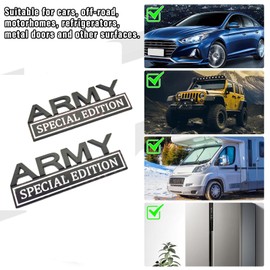 2pack Army Special Edition Emblems, Army Car Emblem 3D Badge Decal Car Truck Replacement Compatible with Universal Vehicle, Truck, SUV, Army Decal Sticker Strong Adhesive (Black/White)