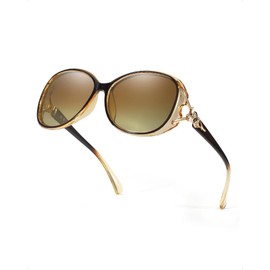 LVIOE Polarised Sunglasses for Women Oversized Jackie O Style with UV Protection