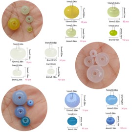 Gocelyn 825pcs Abacus Disk Shade Rondelle Loose Spacer Glass Beads of 4 Sizes for DIY Craft Gifts Bracelets Necklace Pendants Making Supplies(Color: Transparent/Blue/Green)