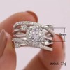 LIOYSIUT 925 Sterling Silver Moissanite or Simulated Diamond Twisted Wrapped