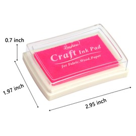Craft Ink Pad for Rubber Stamps, Paper, Wooden, Fabric, Scrapbooking, Non-Toxic Finger Ink Pads for Kids (Pink)