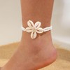 Shell Beaded Ankle Bracelet for Women, Double Layered Hollow Heart