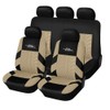 AUTOYOUTH Beige Car Seat Covers Full Set, 3D Tyre Embossed