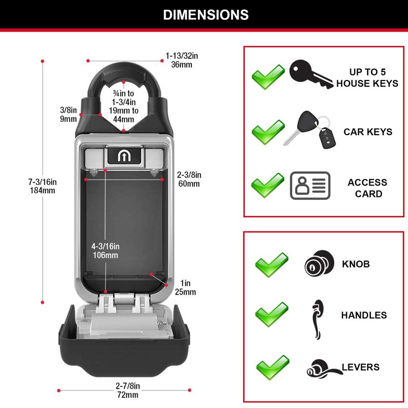 Master Lock 5420EURD Portable Key Safe with Adjustable Shackle, Medium