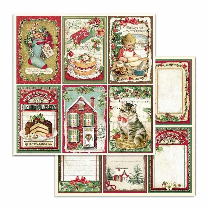 STAMPERIA INTL, KFT (3PL) Stamperia-Scrapbooking Pad-Double Face-Classic Christmas, Multicoloured, 15.24x15.26