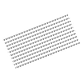 sourcing map 10Pcs 304 Stainless Steel Rods, 2mm x 102mm Metal Solid Shaft Round Rod Lathe Bar Stock for Model Plane Cars Ship DIY Craft Metal Working