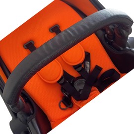 Baby Stroller Leather Armrest Handle Cover Compatible with Mima Xari Stroller, Bumper Sleeve Case Bar Protective Covers Accessories (Black, for Kid Handle)