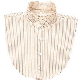 NIDMIDO Women Ruffle Mock Neck Detachable Half Blouse Shirts Fake Collar Dickey Collar Faux False Collar for Girls Beige Yellow