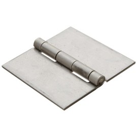 Stainless Steel 304 Surface Mount Butt Hinge Without Hole, 2B Mill Finish, 0.120" Leaf Thickness, 4" Open Width, 1/4" Pin Diameter, 4" Long, Non-Removable Pin (Pack 1)