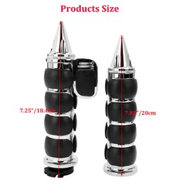Pair of 1" Dual Chrome Motorcycle Bar End Hand Grips Handlebar Compatible with Cruisers Harley Yamaha Suzuki