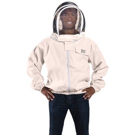 Bees & Co K74 Natural Cotton Beekeeper Jacket with Fencing Veil
