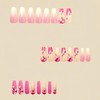 24Pcs Medium Coffin Fake Nails White Gradient Pink Flower French