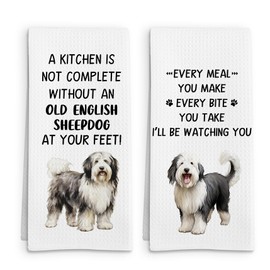 FSTCSV Old English Sheepdog Gifts Dog Kitchen Towels, Gifts for Old English Sheepdog Lovers Hand Towel, Every Meal You Make Decorative Tea Dish Towels for Kitchen, Funny Dog Kitchens Decor, 16x24in
