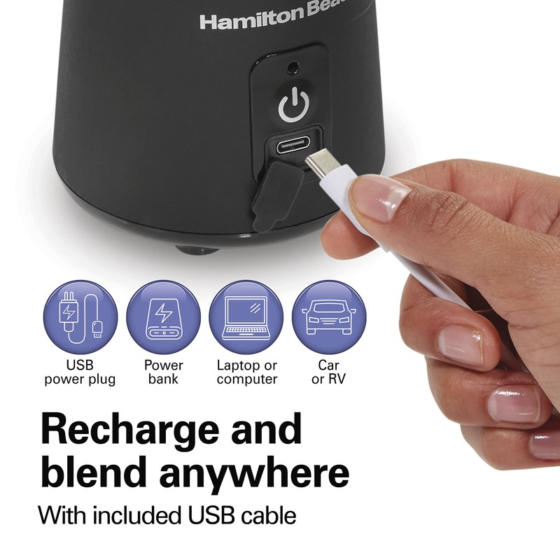 Hamilton Beach Mini Cordless Portable Personal Blender for Shakes and
