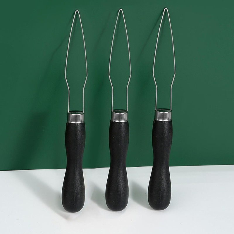 HIXNUG 2 Pieces Button Hooks Black Wooden Handle Button Helper